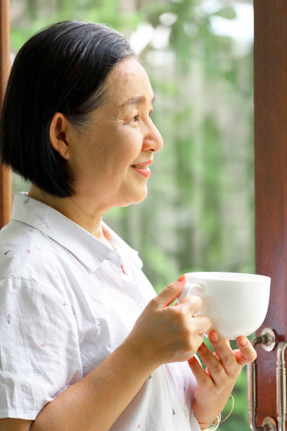 istock Asian elderly woman stays at home. 1217114229