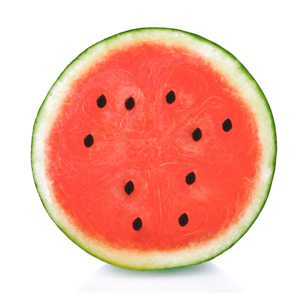 istock Slice of watermelon isolated on white background 1217120700