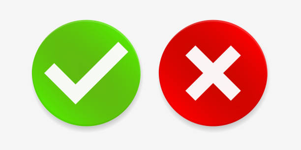 istock Check mark and cross mark symbols. Signs in green and red colored. Confirmation mark. Vector illustration. EPS 10 1217122269