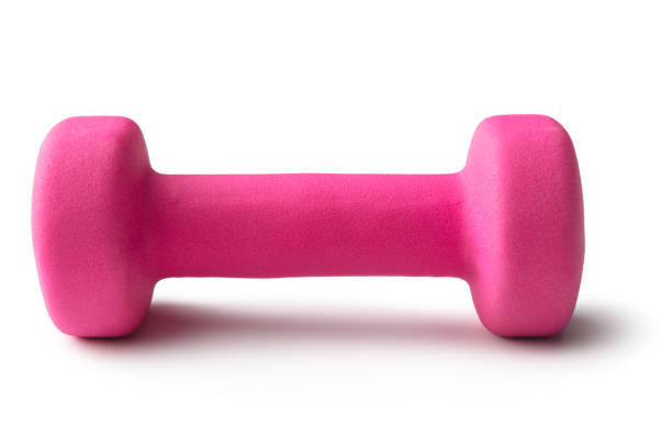 istock Sport: Pink Dumbbell Isolated on White Background 1217125355