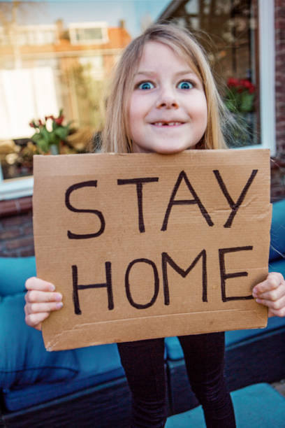 istock Young girl at home during the lockdown 1217130143