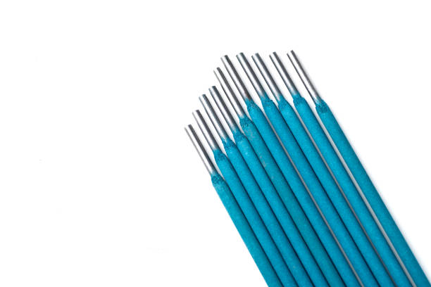 istock Welding electrodes, welding equipment background, isolated on white background 1217134718