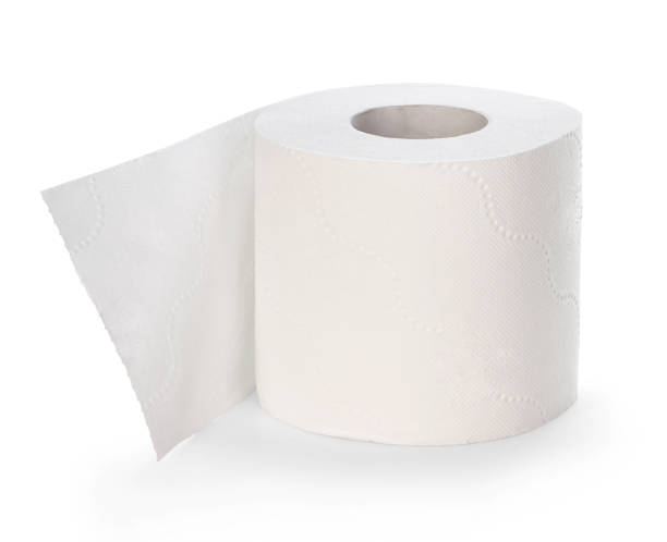 istock Toilet paper isolated on white background. 1217142420