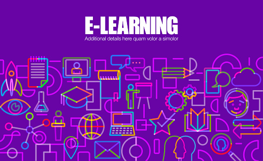 Elearning Banner Examples Elearning Banner Or Website Template Stock Illustration - Download ...