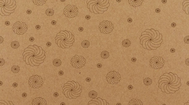 векторная текстура крафтовой бумаги с марсмальлоу. бесшовный шаблон - carton backgrounds box brown stock illustrations