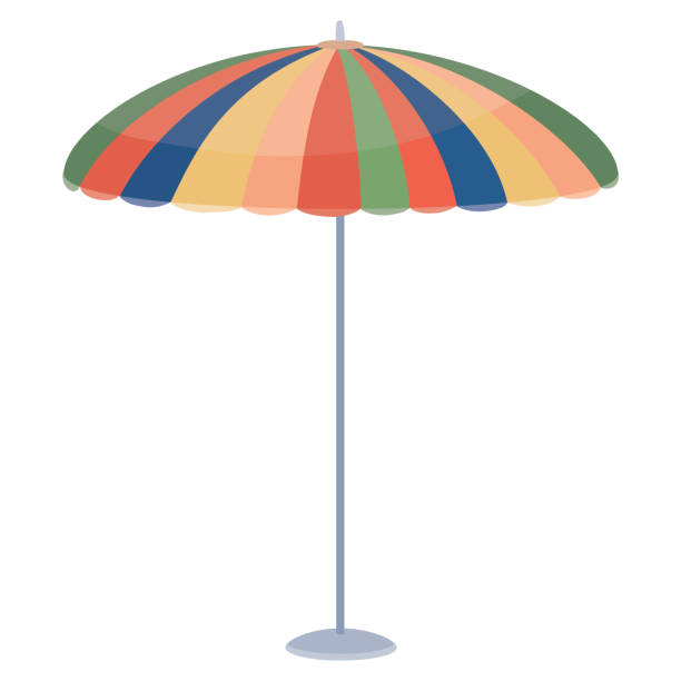 istock colored parasol placed in a cafe above a table or on the beach, isolated object on a white background, 1217145903
