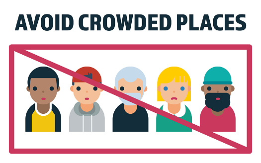 Avoid Sth Avoid Crowded Places Concept Vector Illustration Stock Illustration ...