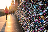 Love Locks on the fence of the Hohenzollernbridge, Cologne
