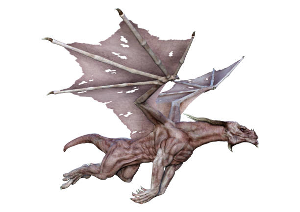 istock 3D illustration fantasy dragon on white 1217152757