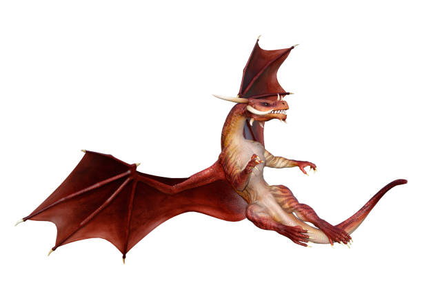 istock 3D illustration fantasy dragon on white 1217155485
