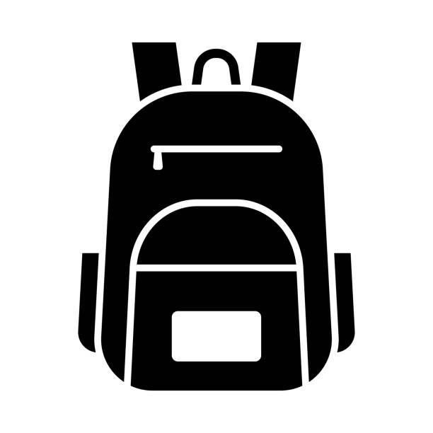 schultasche - bildung symbol vektor design vorlage - schulranzen stock-grafiken, -clipart, -cartoons und -symbole