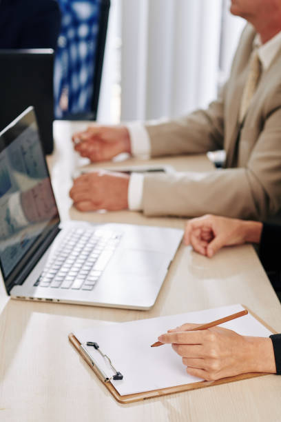 istock Businesswoman taking notes 1217160269