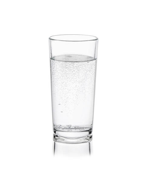 istock Pure fresh mineral water with bubbles in glass isolated on white background 1217164055