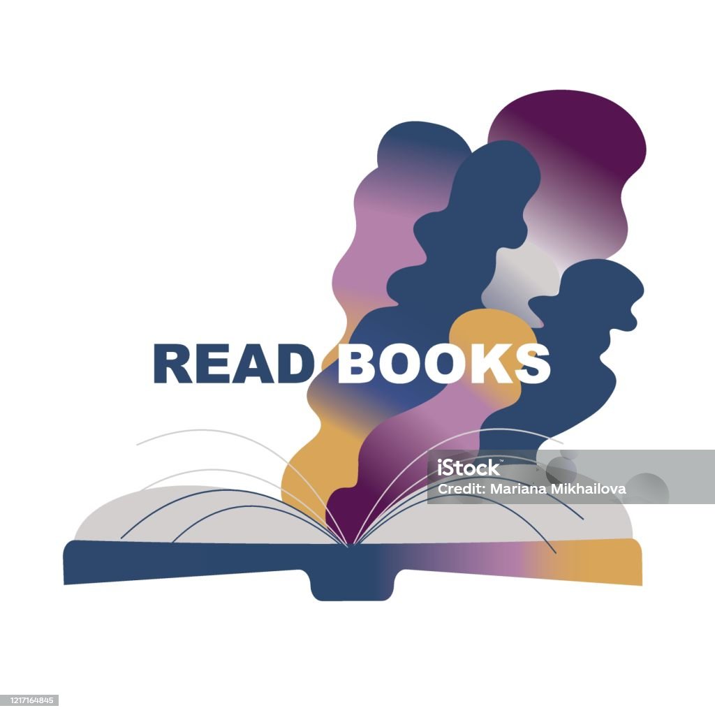 Reading Boook Graphics Reading Books Concept Stylish Vector With A Gradient Open Book And ...