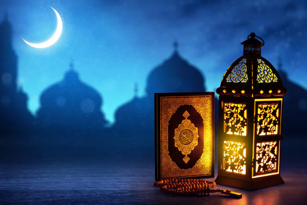 lanterne arabe, fond kareem de ramadan - coran photos et images de collection