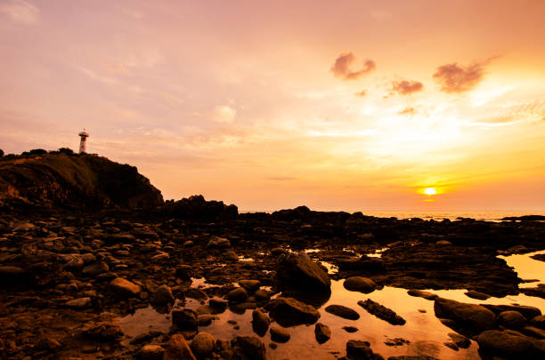Amazing view of dramatic sunset in Lanta Island, Thailand