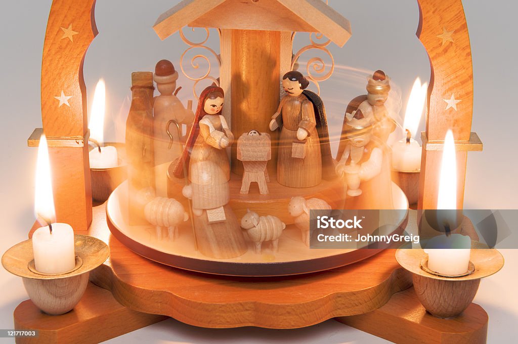 Nativity Scene  Erzgebirge Stock Photo