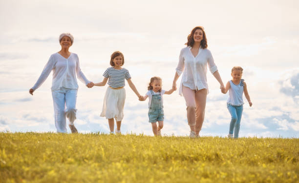 istock Happy family on autumn walk 1217171517