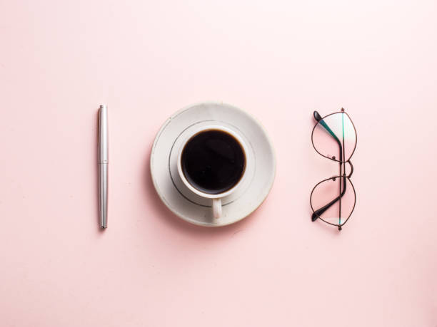 istock Milk tea and light pink colour background stock image. 1217173472