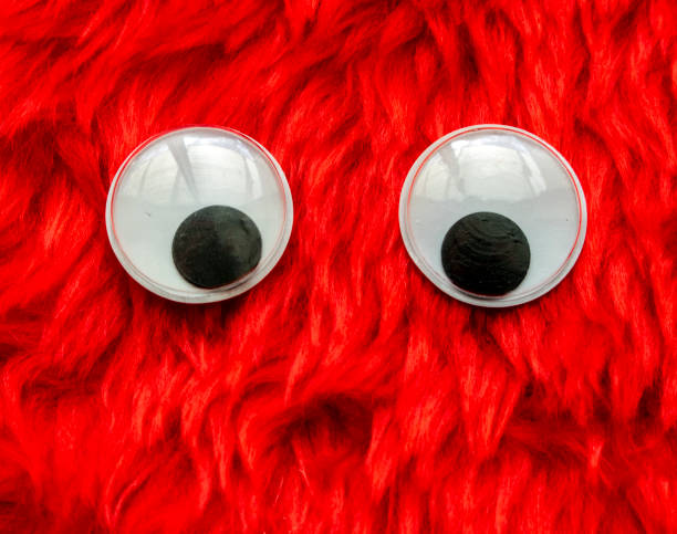 Funny Wiggle Google Eyes on Fabric Silly Background