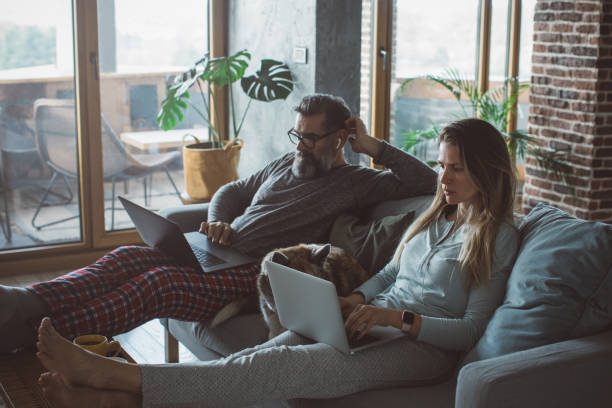 istock Cozy working evening during pandemic 1217177305