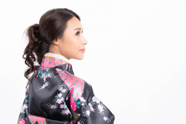 istock Japanese women wear kimonos. 1217177587