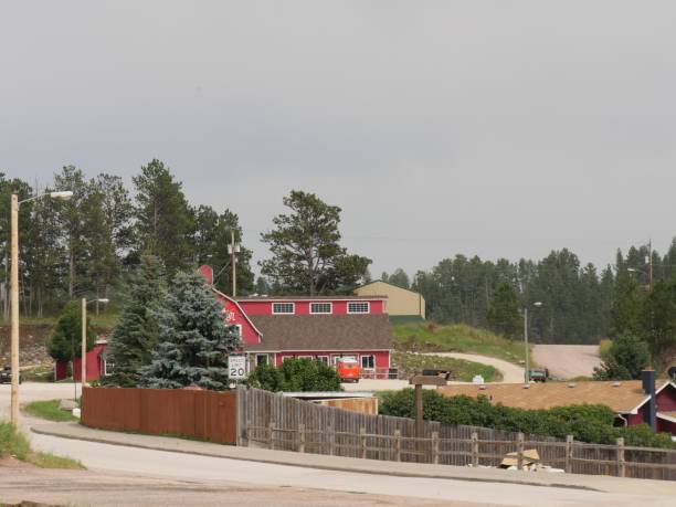 Hill City, South Dakota- July 2018: Structures along the road in Hill City.