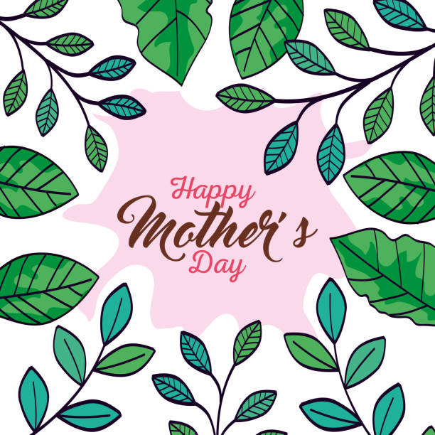 istock happy mother day card with frame of leafs decoration 1217181605