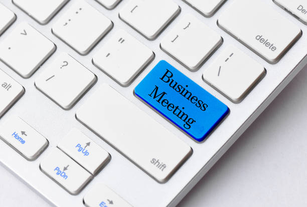 istock Business concept: Business Meeting on computer keyboard background 1217182604
