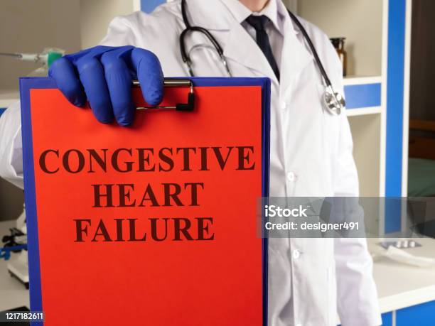 Doctor Shows Diagnosis Congestive Heart Failure Chf Stock Photo - Download Image Now