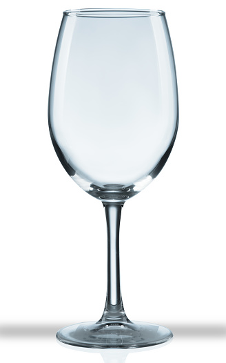Wine glass on a white background