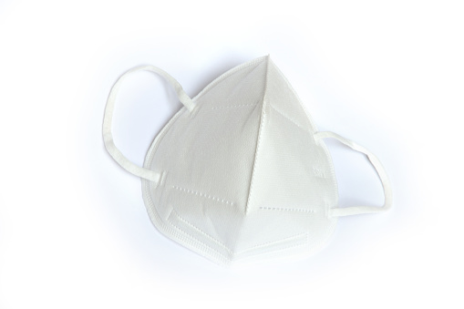 KN95 or N95 mask for protection pm2.5 and corona virus (COVIT-19) on white background.