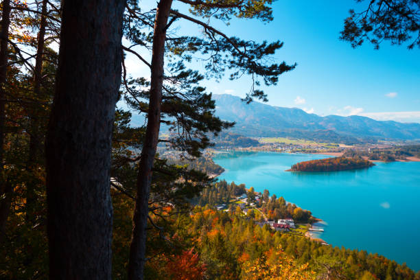 istock landscape with a beautiful mountain lake. autumn