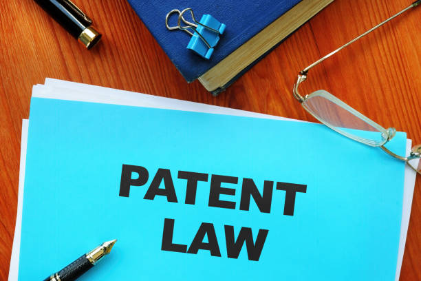 istock Business photo shows printed text patent law 1217185628