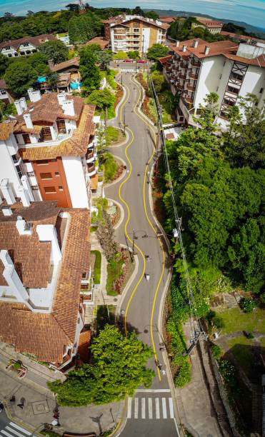 crooked street crooked street in the city of Gramado during COVID-19 gramado photos stock pictures, royalty-free photos & images
