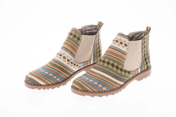 istock boot shoes made of fabric with floral patterns for women's 1217190055
