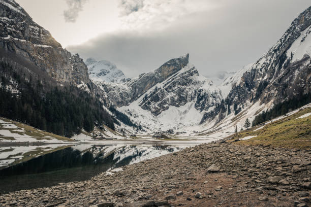 Winter in Seealpsee, Appenzeller Alps, Switzerland