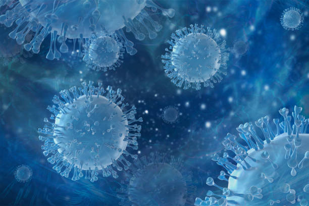 istock China pathogen respiratory coronavirus 2019-ncov flu outbreak 3D medical illustration. Microscopic view of floating influenza virus cells. Dangerous asian ncov corona virus, SARS pandemic risk concept 1217190369