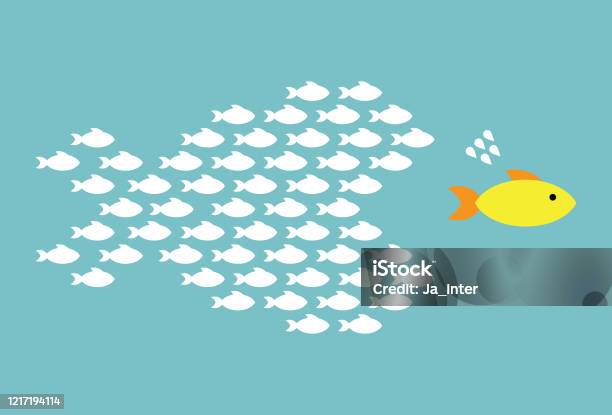 Big Fish Stock Illustration - Download Image Now - Fish, Small, Large