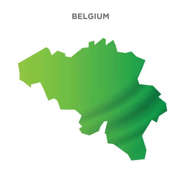 Vector illustration of Vector map of map of Belgium stock illustration