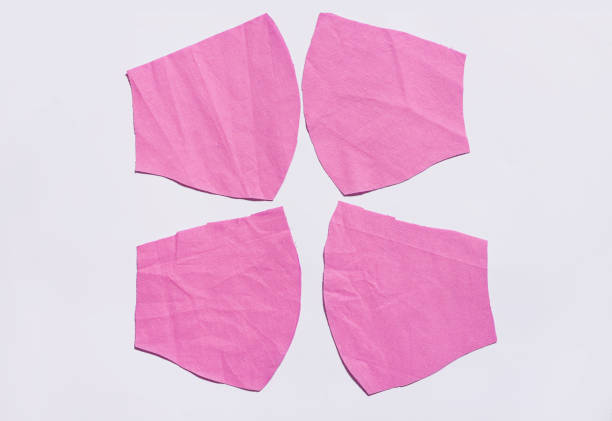 istock Handmade fabric sew face mask against coronavirus disease COVID-19 pandemia step by step photo set. Virus protection. 1217201042