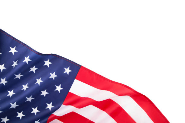 istock American flag isolated on white background with copy space 1217202932