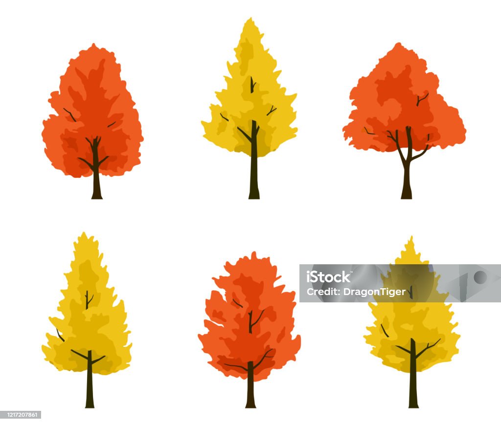단풍 나무와 은행나무 단풍 일러스트 세트 0명에 대한 스톡 벡터 아트 및 기타 이미지 - 0명, 11월, 가을 - Istock