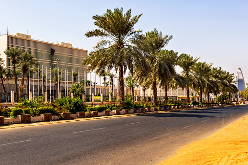 View at the modern buildings at main road in Khartoum, Sudan