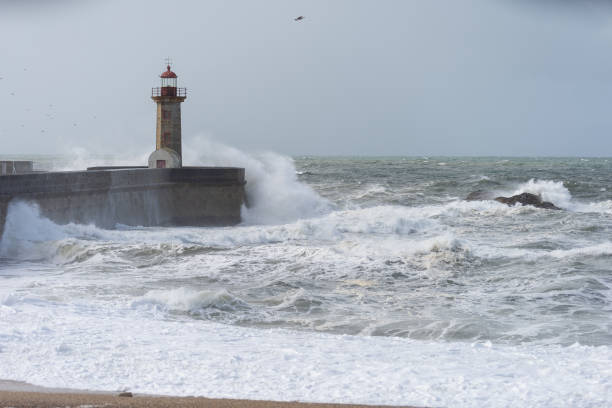 istock Waves hitting the lighthouse on a sunny day 1217218853