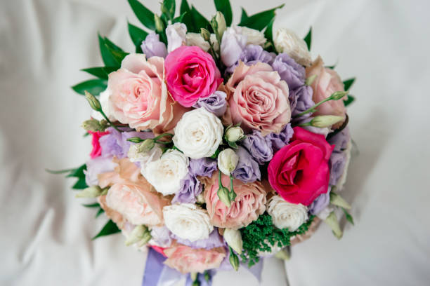 istock Wedding bouquet of flowers isolated on white 1217219799
