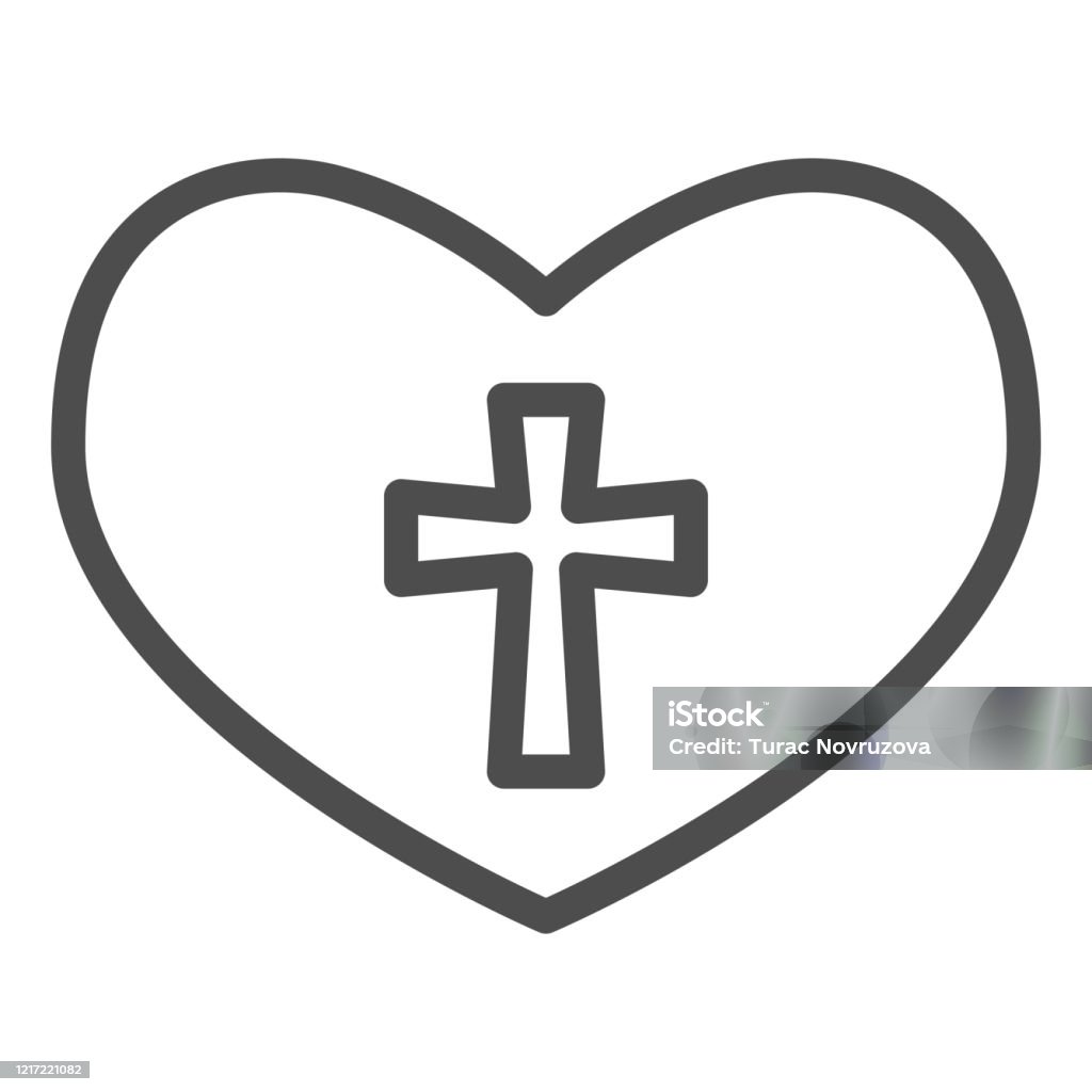 Trái Tim Với Biểu Tượng Đường Chéo Thánh Giá Kitô Giáo Trong Biểu ...