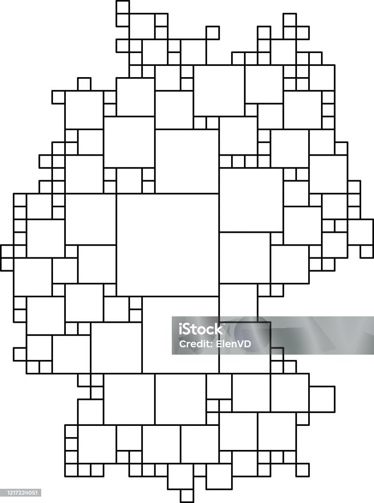 German Map Rectangle Germany Map From Black Pattern From A Grid Of Squares Of Different ...