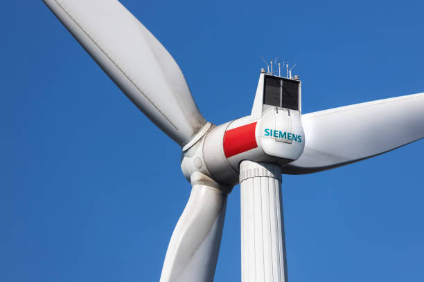 siemens wind turbine near siegen germany stock photo