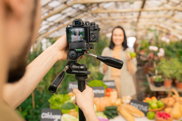 istock Making video about gardening for followers 1217228064